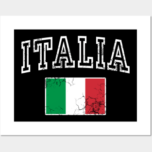 Italia Flag Italy Italian Vintage Distressed Fade Posters and Art